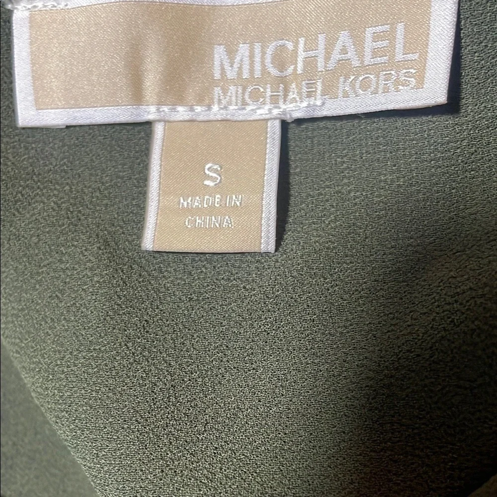 Michael Kors Green Short Sleeve Relaxed Blouse‎ Size S
